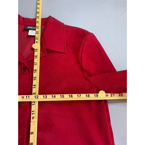 BRIGGS PETITE Red Button Front Jacket Blazer Women's MP - Picture 4 of 4